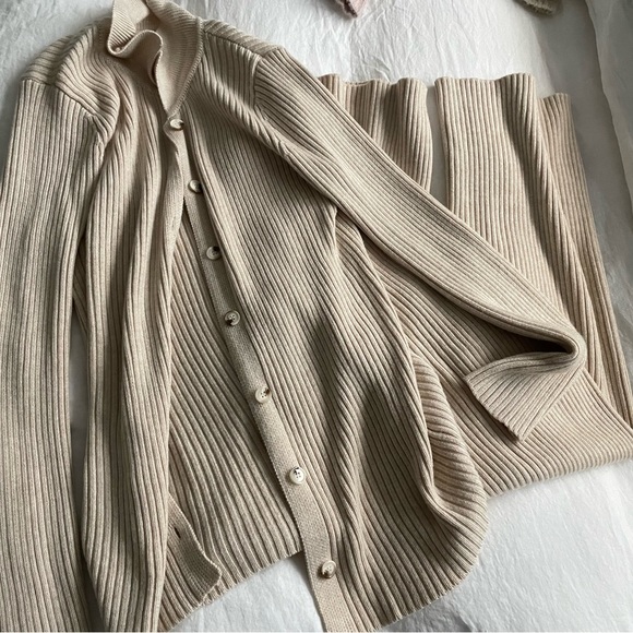 Sweaters - Ribbed Set (Cardigan/Pants)